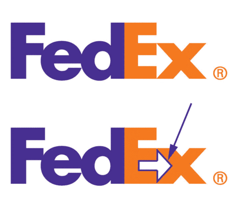 FedEx logo highlight arrow that can be seen between the letters e and x