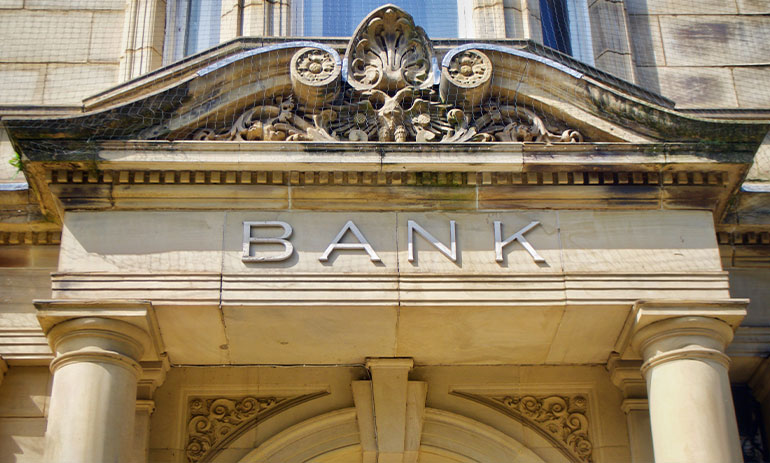 vintage bank sign