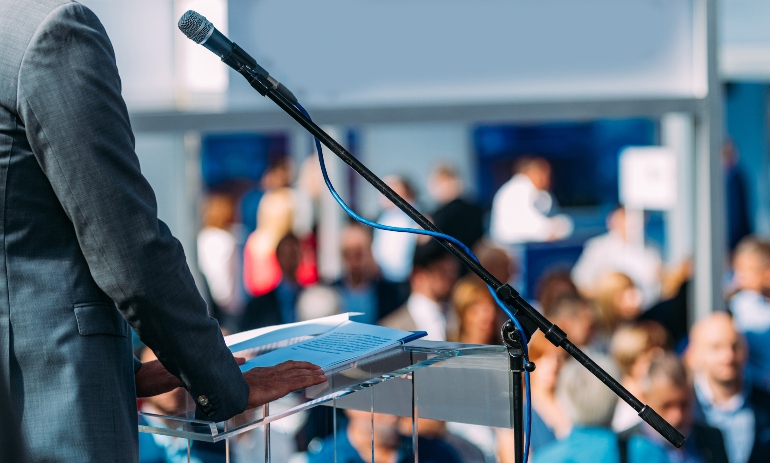 Man giving a speech