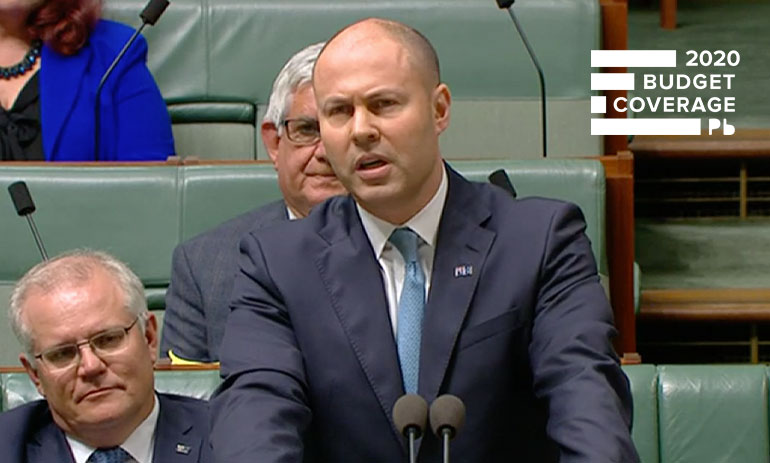 treasurer Josh Frydenberg delivering the budget