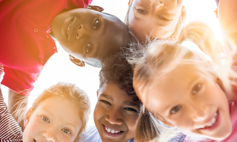 close up of children's faces