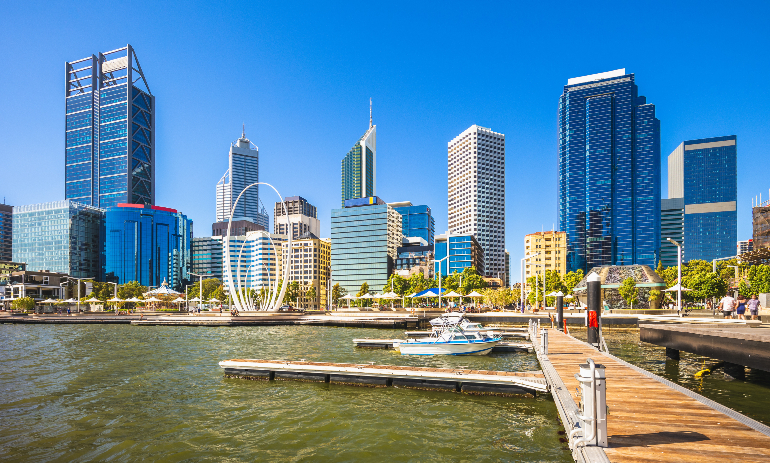 skyline of Perth in Western Australia