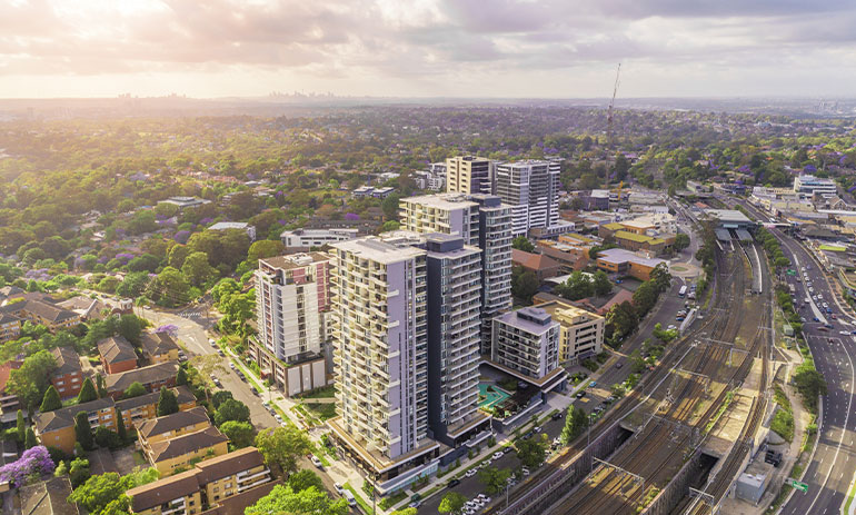 residential building in Sydney near train line