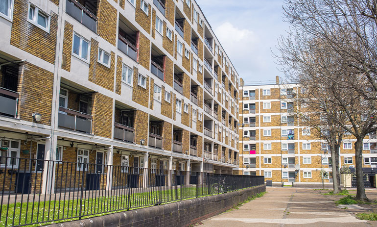 Apartment block from the outside