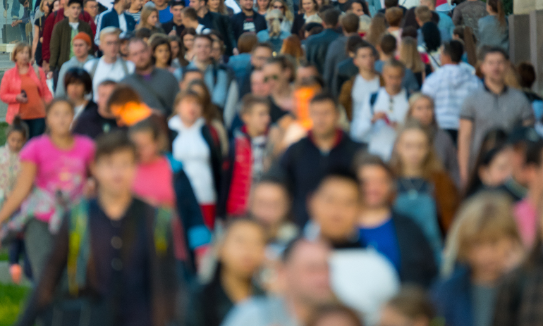 Crowd of people on the street.