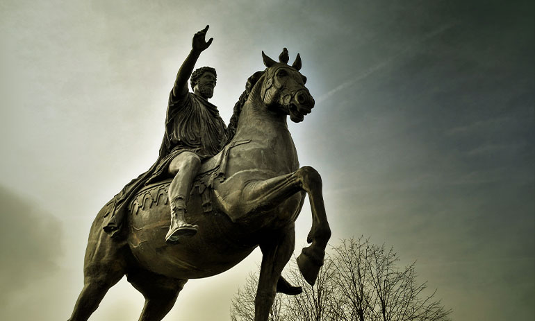 a statue of Marcus Aurelius on horeseback