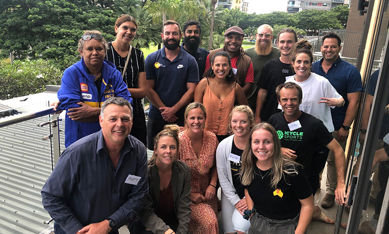 Group of people - Matt Pfahlert in Darwin meeting people from the Wanta Aboriginal Corporation.