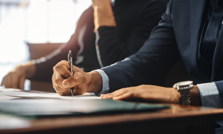 Person signing document