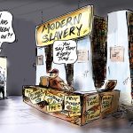 modern slavery cartoon