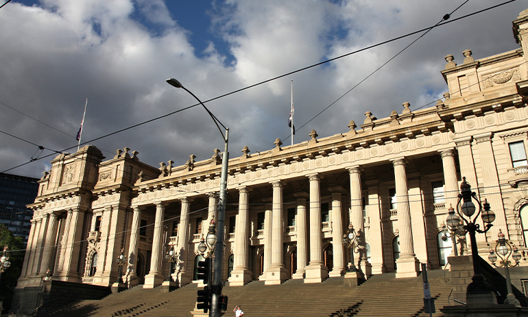 Outside of Parliament of Victoria